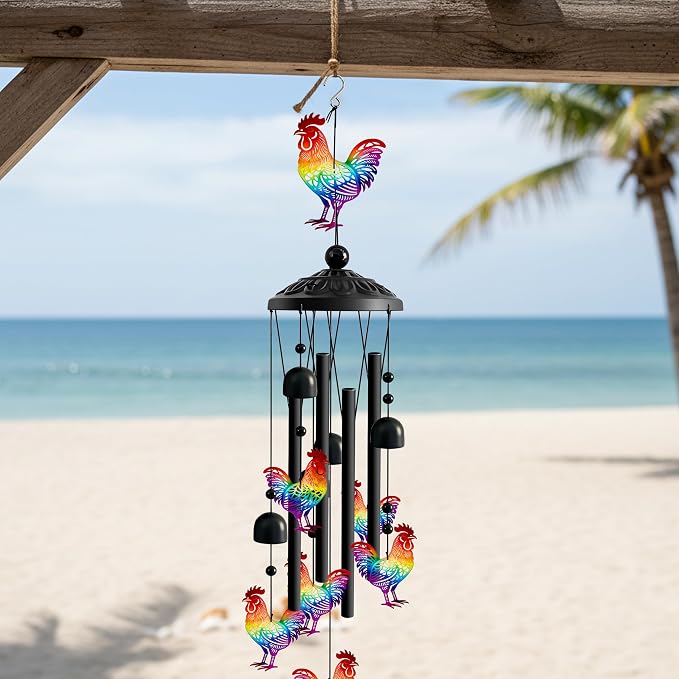 Wind Chimes for Outside, Deep Tone Memorial Windchimes for Patio Porch Balcony Decoration, Memorial Wind Chimes Gifts for Mother’s Day Women Mom Grandma Sister(Chicken)