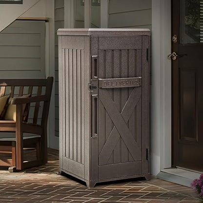 YITAHOME 60-Gallon Secure Package Delivery and Storage Box | Double-Wall Resin, Weatherproof, for Outdoor Use, Curbside or Porch, 8.5 Cubic Feet, Brown