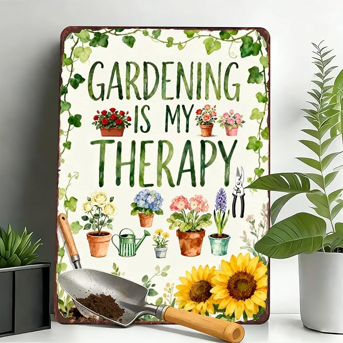 Garden Gifts For Women Vintage Gardening Signs For Outside Greenhouse Yard Backyard Patio Home Farmhouse Metal Garden Decor For Outdoor Funny Wall Art Plant Lovers Gifts For Women Wife Her Mom Grandma
