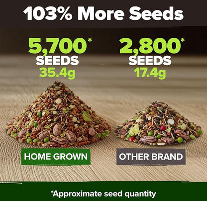HOME GROWN 10 Variety Seed Vault 5,700+ USA Grown Heirloom Non-GMO Vegetable Seeds for Planting, High Germination, Garden Starter Kit, Emergency Food Supply, Indoor Outdoor
