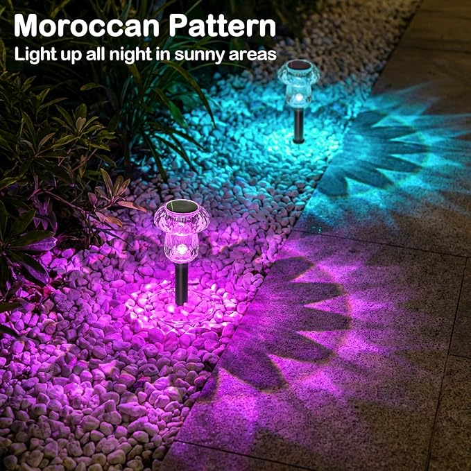 Solar Pathway Lights Outdoor 16 Pack Mushroom Garden Lights Waterproof Solar Powered Yard Lighting for Landscape, Driveway, Path, Walkway, Patio, Outside Garden Decorations, Color Changing