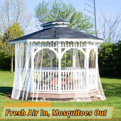 ANPHSIN 33x10ft Ultra fine Mosquito Net for Patio - Mesh Netting Screen for Outdoor Garden Porch Balcony, Protects Skin & Plants from Bugs, Birds, White