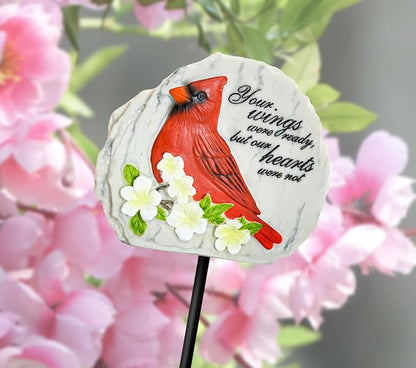 Spoontiques - Garden Décor - Garden Stake - Decorative Stake for Lawn and Yard - 24” High - Durable Weather Resistant Resin Sign for Home Décor - Cardinal Memorial Garden Stake