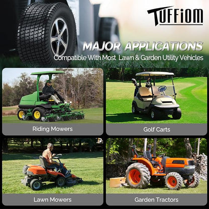 TUFFIOM 24x12.00-12 Lawn Mower Tires Set of 2, 8PR Turf Tire Lawn & Garden Tires, Compatible With Most Lawn & Garden Utility Vehicles, Tubeless
