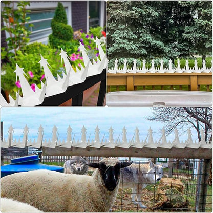 Heavy Duty Metal Fence Spikes-Anti Climb Security Spikes for Fence and Wall-Intruder and Animal Deterrent (White, 74 inches)