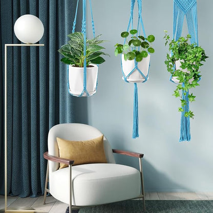 SFENNGPET Macrame Plant Hangers, 6Pack Hanging Planters for Indoor Plants w/ 6 Set Hangers Kit Handmade Macromay Plant Hangers Indoor Flower Pots Holder Stand for Boho Home Décor (POTS NOT Included)