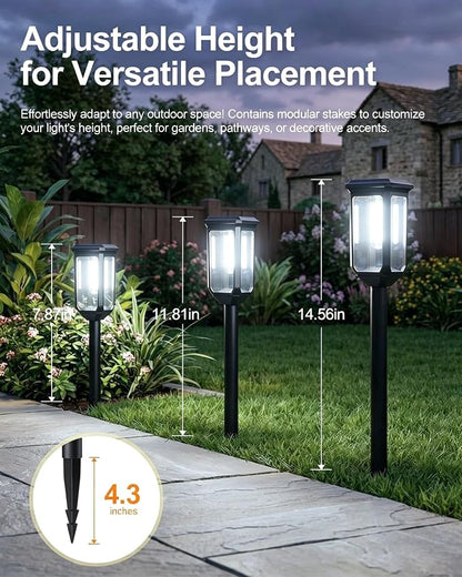 Tenmiro Solar Pathway Lights Outdoor 4 Pack LED Solar Powered Garden Lights Waterproof IP65 Outdoor Light for Yard Lawn Patio Path Walkway Driveway Decor 6500K