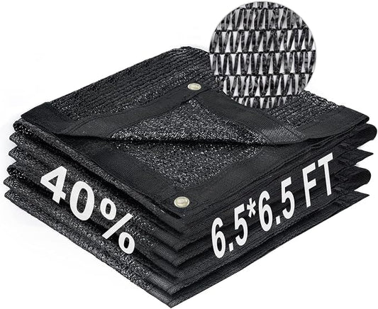 LOVE STORY 6.5x6.5FT 40% Black Shade Cloth Sun Shade Net with Grommets Sunblock Net Mesh Tarp for Garden,Plants Cover,Greenhouse and Patio