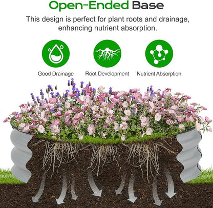 Aoodor 2 Pack 9" Tall 30" Metal Raised Garden Bed, Outdoor Planter Box and Raised Garden Kit for Vegetables, Flowers, Arugula and Herbs, Silver
