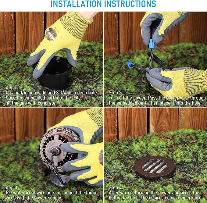LEONLITE 6-Pack Dia. 4 Inch 5CCT Well Light Grated Top Oil Rubbed Bronze | 1800K/2700K/3500K/4000K/5000K, 12-24V AC/DC, CRI90, Landscape LED In Ground Outdoor, Low Voltage Garden Landscaping, Aluminum