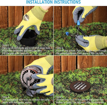 LEONLITE 6-Pack Dia. 4 Inch 5CCT Well Light Grated Top Oil Rubbed Bronze | 1800K/2700K/3500K/4000K/5000K, 12-24V AC/DC, CRI90, Landscape LED In Ground Outdoor, Low Voltage Garden Landscaping, Aluminum