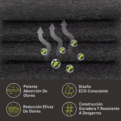 EKO Activated Charcoal Odor Filter Kit – 2-Pack Strong Odor Absorber and Deodorizer with Filter Case for Trash Cans