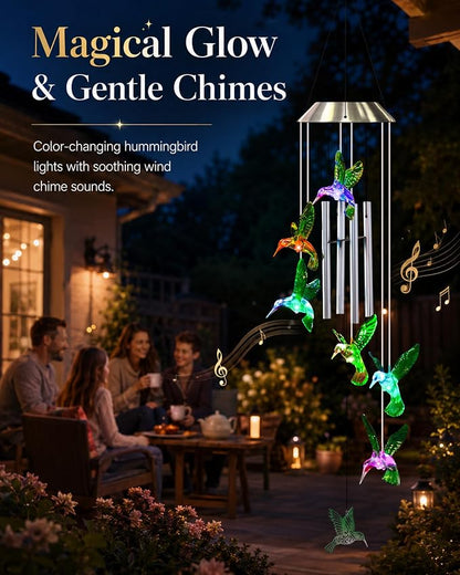 Nacome Wind Chimes for Outside: Tubes Memorial Wind Bell Mother's Day Birthday Gifts for Mom Women Grandma Her - Yard Garden Indoor Outdoor Decor (Hummingbird)