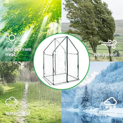 Portable Greenhouse for Outsides, 36x36x59 Inch Green House Tent with PVC Cover, Garden Plant Protector with Zippered Door for Vegetables Flowers Fruits Herbs