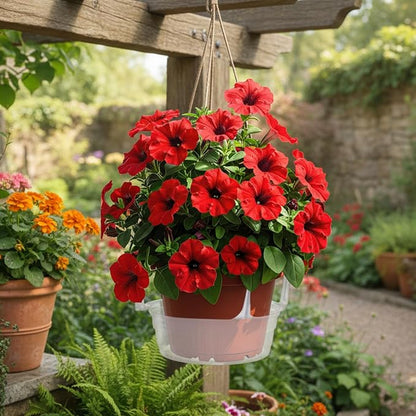 Curtis Wagner Plastics Hanging Basket Drip Pans (5-Pack) | Clear, Round (Diameter = Base 9", Top 12", Depth 3.75") Hanging Plant Tray Saucer with Built-in Hooks & Water Catcher for Indoor & Outdoor