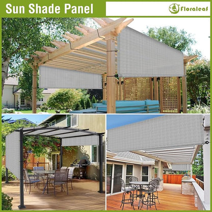 13' × 34' Pergola Shade Cover Universal Replacement Canopy Cover Outdoor Durable Fabric Sun Shade Cloth for Deck Patio Porch Backyard Gazebo with Grommets & Weighted Rods, Light Gray