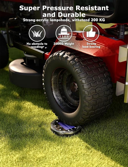 Color Changing Solar Ground Lights with Remote, IP67 Waterproof, 6Pack | 9-Color & 2 Dynamic RGB, 33ft Long Distance Remote Control, Dusk-to-dawn Light Up, Outdoor Flat Disk Light for Yard Lawn Path