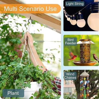 Black Screw Hooks with Safety Lock 2.3" Rustproof Metal Ceiling Hooks for Hanging Plants, Baskets,String Lights & Outdoor Decor, 40LB Capacity (30, Black)
