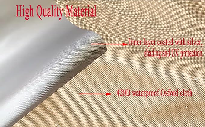 Hwayslon Bike Storage Shed Tent, 420D Oxford Fabric, Waterproof, Khaki Color, Used for Yard Furniture, Lawn Mower, Bicycle, Motorcycle Storage, 6.6x6.6x5.8 Feet