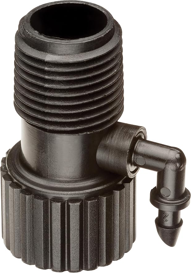Rain Bird RISMAN1S Drip Irrigation Riser Adapter Drip and Sprinkler Watering, 1/2" Female Pipe Thread x 1/2" Male Pipe Thread x 1/4" Barbed End