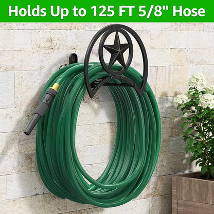 GOFORWILD Garden Hose Holder, Decorative Hose Butler Sturdy Water Hose Rack, Durable Wall Hose Hanger, Holds 125-Feet of 5/8-Inch Hose, Hose Reel, Made of Gauge Steel (9.8) …