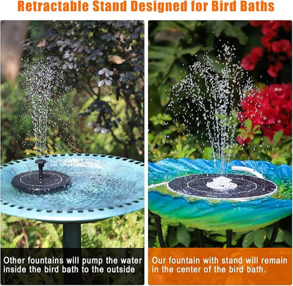 AISITIN Solar Fountain with Lights, 3.5W Solar Powered Bird Bath Fountain Pump with 1500mAh Battery Backup, 6 Nozzles, LED Outdoor Fountain for Pond, Pool, Garden & Fish Tank
