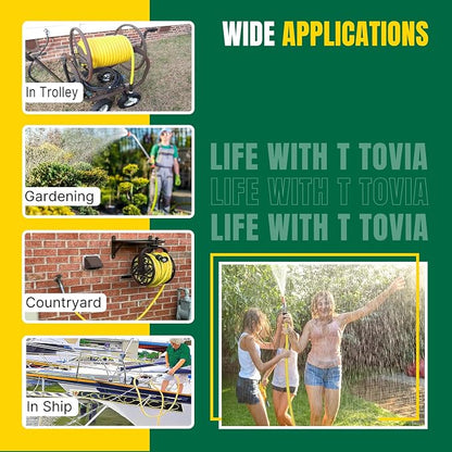 5/8 in x 75ft Garden Hose Triple Layer,All Weather Hybrid Water Hose,Lightweight,Kink Free.Flexible Garden Hose with 3/4'' Aluminum Fittings,Watering Equipment for Outdoor, Backyard, Lawn