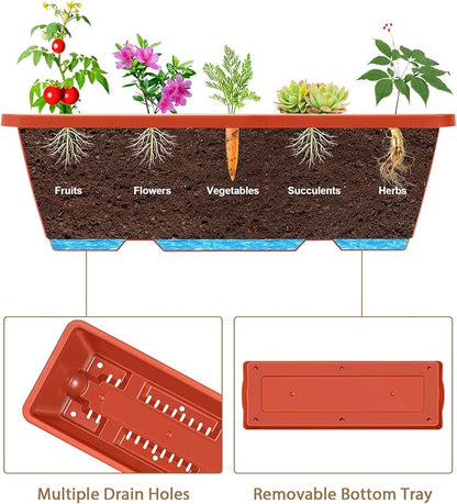 4 Tier Vertical Raised Garden Bed Planters for Outdoor Plants Herb Garden Planter with Drainage Holes Standing Garden Planters for Herbs Flowers Vegetables Plants (Brick Red)