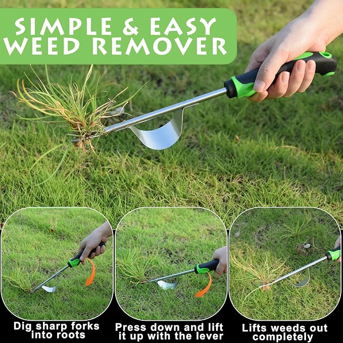 Weed Puller Tool 3pcs, 2026 New Portable Weeder Tool, Weeding Tool with Stainless Steel, Garden Tools for Plant & Weeding, Crack Weeder Tool, Weed Remover Tool for Farm & Backyard