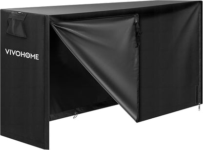 VIVOHOME 6ft Waterproof Log Rack Cover, Heavy Duty 600D Oxford Outdoor Firewood Storage Cover with Zipper and Hook Loop Tape (Log Rack not Included)