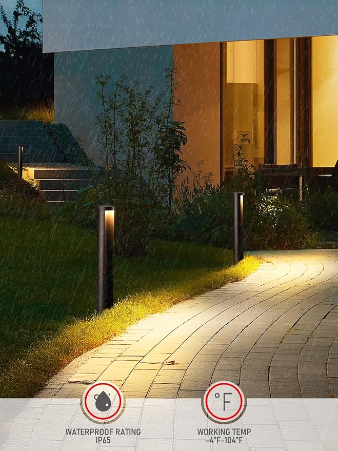 LEONLITE 6-Pack 5CCT Low Voltage Landscape Path Lights, 12-24V AC/DC | 5W Anti-Glare LED Pathway Lights, Die-Casted Aluminum, IP65 Waterproof for Yard Walkway, 1800K/2700K/3000K/4000K/5000K, ETL
