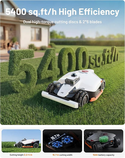 Mammotion LUBA 3 AWD 3000H Robot Lawn Mower with Garage (Ship Separately) | 360° LiDAR+NetRTK+AI Vision, Wire Free for 0.75 Acre, AWD for 80% Slopes, 30 Multi-Zone Management, Cutting Height 2.2"-4.0"