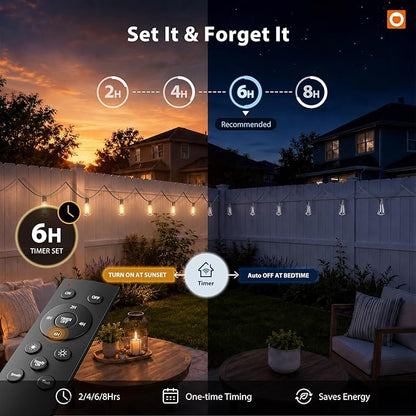 addlon 198FT Outdoor String Lights for Outside Waterproof Patio Lights with Plastic ST38 LED Edison Bulbs Outdoor Lighting Extra Long for Backyard Bistro Porch Garden Pergola Party Decor