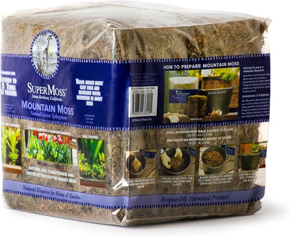 SuperMoss 23820 Mountain Moss Green Sphagnum, Mini Bale, Natural Dried