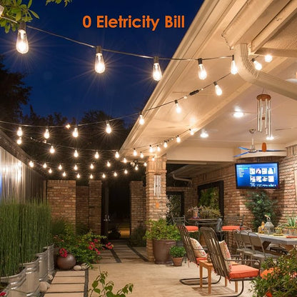 Bdrofn 2 Pack 120FT Solar String Lights Outdoor,Solar Patio Lights Waterproof with Remote & 80+4 Dimmable ST38 Shatterproof LED Bulbs,Commercial Grade Solar Powered String Lights for Outside