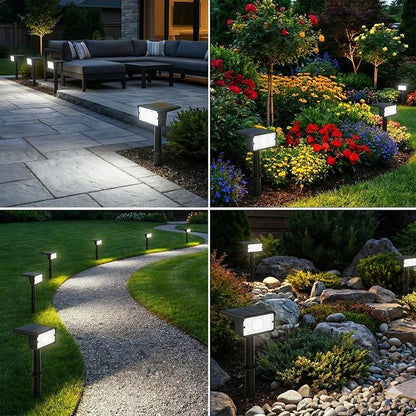 T-SUN Solar Spot Lights Outdoor 4 Pack, 49 LED 2 Lighting Modes, IP65 Waterproof Solar Landscape Spotlights, Dusk to Dawen LED Lights for Yard, Garden, Driveway, Pathway (White)