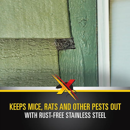 Xcluder Rodent Control Fill Fabric, Large DIY Kit, Stainless Steel Wool, Stops Rats and Mice