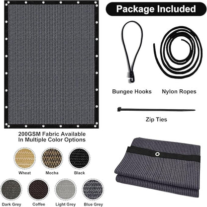 Artpuch 90% Sun Shade Cloth, 6 x 20 FT Pergola Shade Cover Canopy with Grommets, Sun Screen Fabric Tarp for Patio, Outdoor, Garden, Backyard, Dark Grey