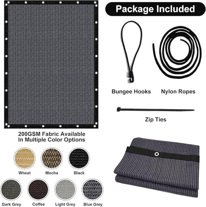 Artpuch 90% Sun Shade Cloth, 5 x 8 FT Pergola Shade Cover Canopy with Grommets, Sun Screen Fabric Tarp for Patio, Outdoor, Garden, Backyard, Dark Grey