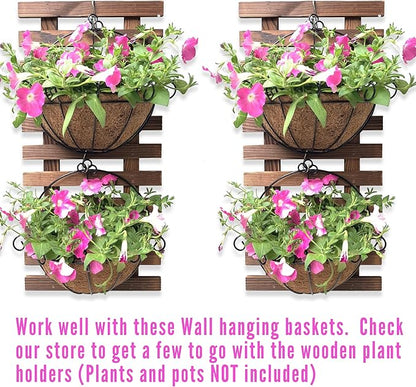 ShopLaLa Wall Planter (60cm, 2 Pack) Hanging Planters for Indoor Plants | Wall Mount Plant Stand Ladder Outdoor Vertical Garden Unique Live Orchid Planter Holder Display Large Wall Decor