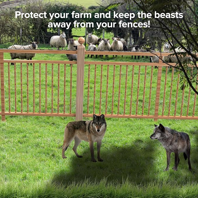 6 Pcs Anti-Climb Rust-Proof Metal Spikes for Fence, Wall, Gate | and Animal Deterrent Spikes, Suitable for Home and Garden Fences, Fits Various Lengths - Heavy Duty.
