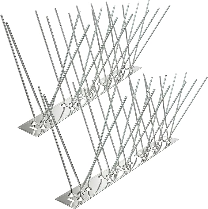 Bird Spikes 31FT, 304 Stainless Steel Bird Deterrents Spikes for Outside to Keep Birds Away Birds Scare Devices Outdoor 38Pcs