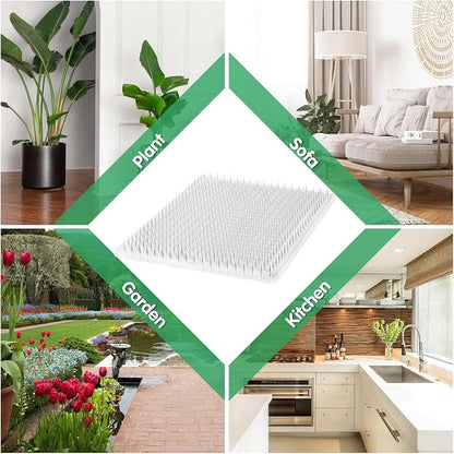 Zipcase 16 Pack Scat Mat for Cats - 13 x 16 In Updated Dual Length Cat Deterrent Mat with Narrower & Denser Spikes, More Effective For Indoor & Outdoor Cat Repellent Fence Covers 24 Sq.ft (3456 Sq.in)