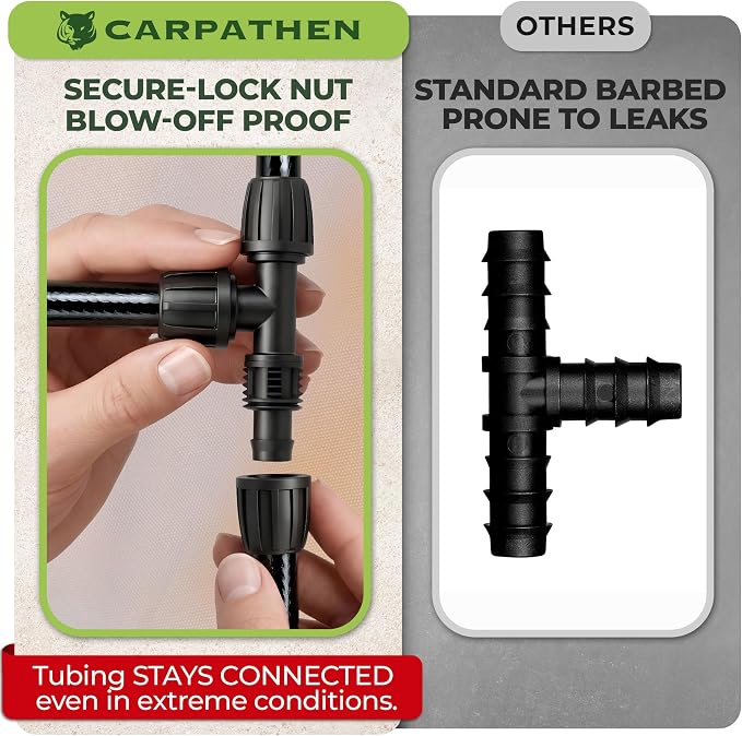 Carpathen Drip Irrigation Parts - 5PCS 1/2 inch Elbow for Quick Connect Drip Irrigation System - Leak Free Elbow Connectors for 1/2" Tubing