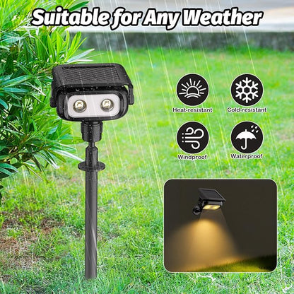 Nreonrick RGB Multicolor Solar Spot Lights 360° Adjustable Solar Lights Outdoor IP65 Waterproof with 2-in-1 Solar Powered Spotlights for Landscape Lighting for Garden,Yard,Pathway (Multi Color,4 Pack)