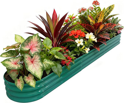 Raised Garden Bed, 12" Tall Galvanized Metal Raised Beds for Gardening Kit | 12x2x1ft, Large Above Ground Planters Boxes for Outdoor Plants Vegetables, Flowers, Herbs, Fruits, Rust Resistant, Green