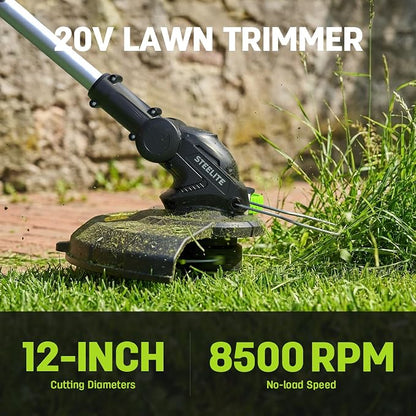 STEELITE 40V(2x20V) 17-inch Electric Lawn Mower, 12-Inch Cordless String Trimmer and 500CFM Leaf Blower Combo, Cordless Lawn Mower Set with 3x4.0Ah Batteries and Dual Chargers