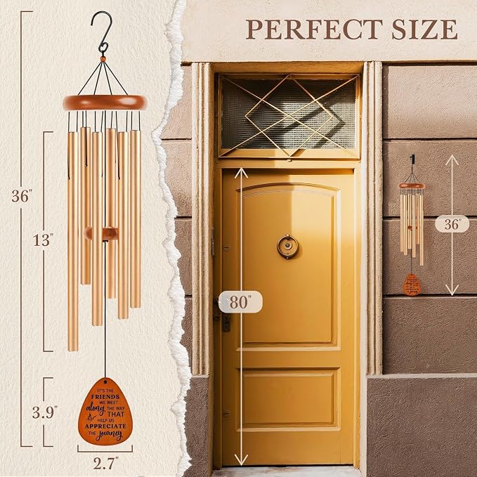 SteadStyle Friendship Gifts for Women, Wind Chime for Best Friends, Friend Gifts for Men - Wonderful Friendship Presents for Special Women BFF Wind Chimes for Outside Garden Patio Backyard