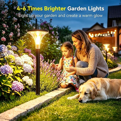 Tall Solar Pathway Lights Outdoor, 29" 200LM Ultra Bright, 4 Pack | Waterproof Garden Lights Solar Powered, Auto ON/Off, Outdoor Lighting for Yard Walkway Driveway Decor