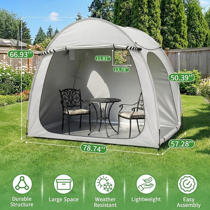 Outvita Portable Bike Tent Cover for 4-5 Bikes, Garden Tools | Outdoor Bicycle Storage Sheds 210D Oxford Fabric PU 4000 for Motorcycle, Lawn Mower, Camping, Travel